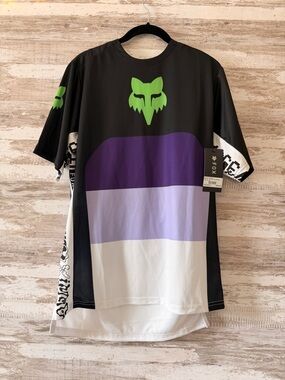 Fox Gender-Neutral Colorblock Short-Sleeve Jersey - Black & Purple